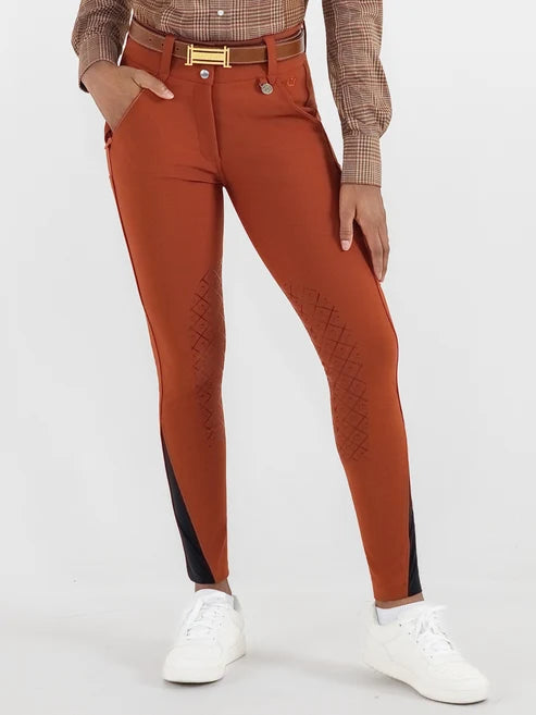 Sport Silicone Knee Patch Breeches-Rust