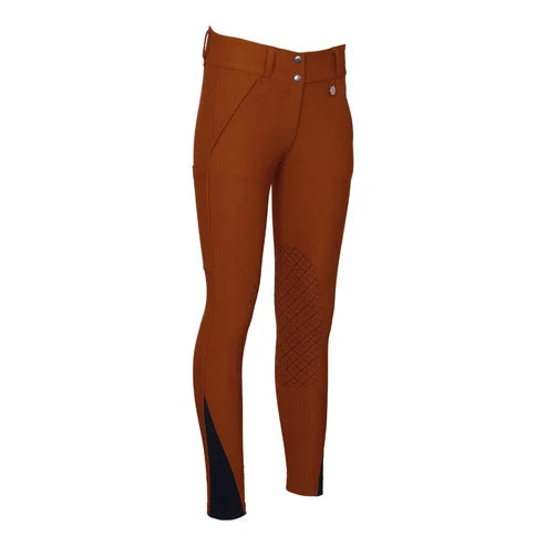 Dapplebay Sport Silicone Knee Patch Breeches-Rust