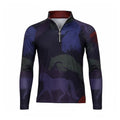Dapplebay Kids Abstract Horses 1/4 Zip LS Riding Top-Purple Dusk