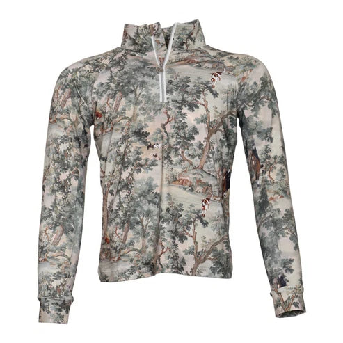 Dapplebay Kids Hunt Tapestry 1/4 Zip LS Riding Top