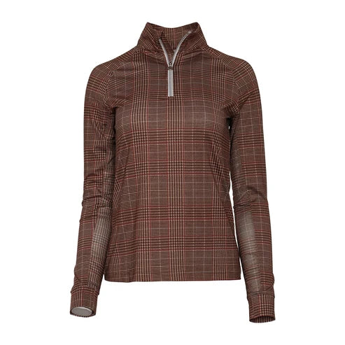 Dapplebay Heirloom Glen Plaid 1/4 Zip LS Riding Top