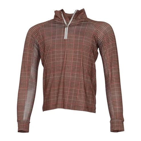 Dapplebay Kids Heirloom Glen Plaid 1/4 Zip LS Riding Top