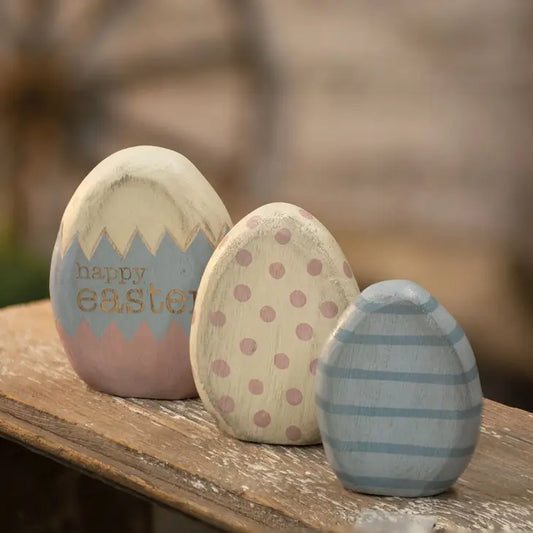 Happy Easter Egg Shelf Sitters 3 piece set image 0