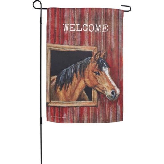 Horse Welcome Garden Flag image 0