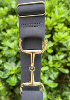 Snaffle Bit Elastic Belt- Gold Buckle