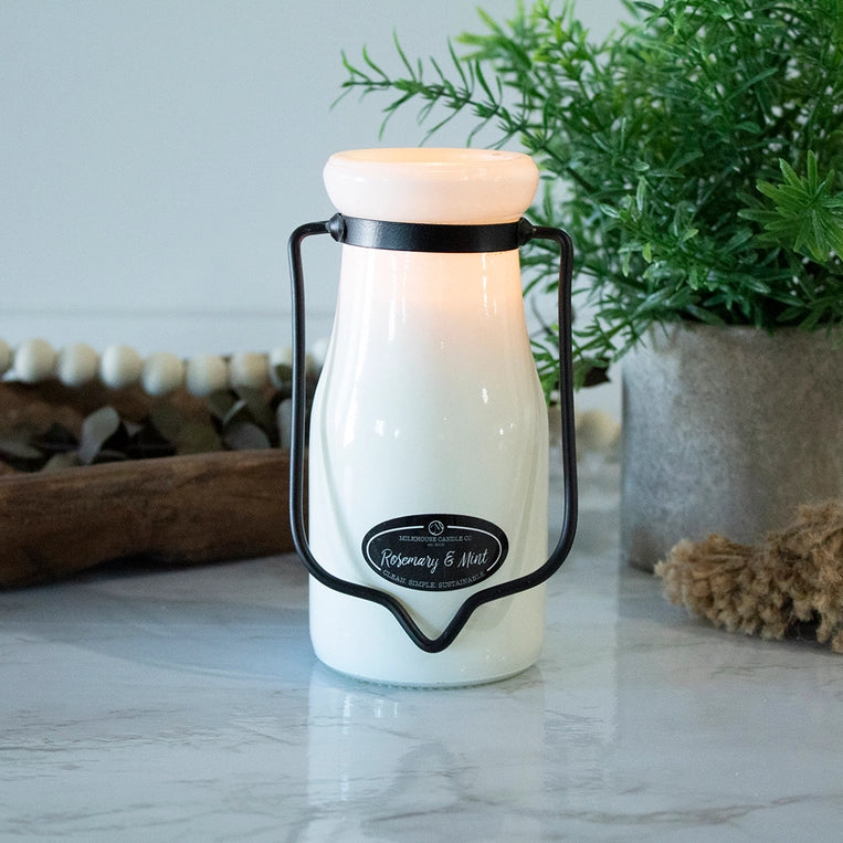 8 oz Milkbottle Candle: Rosemary & Mint image 0