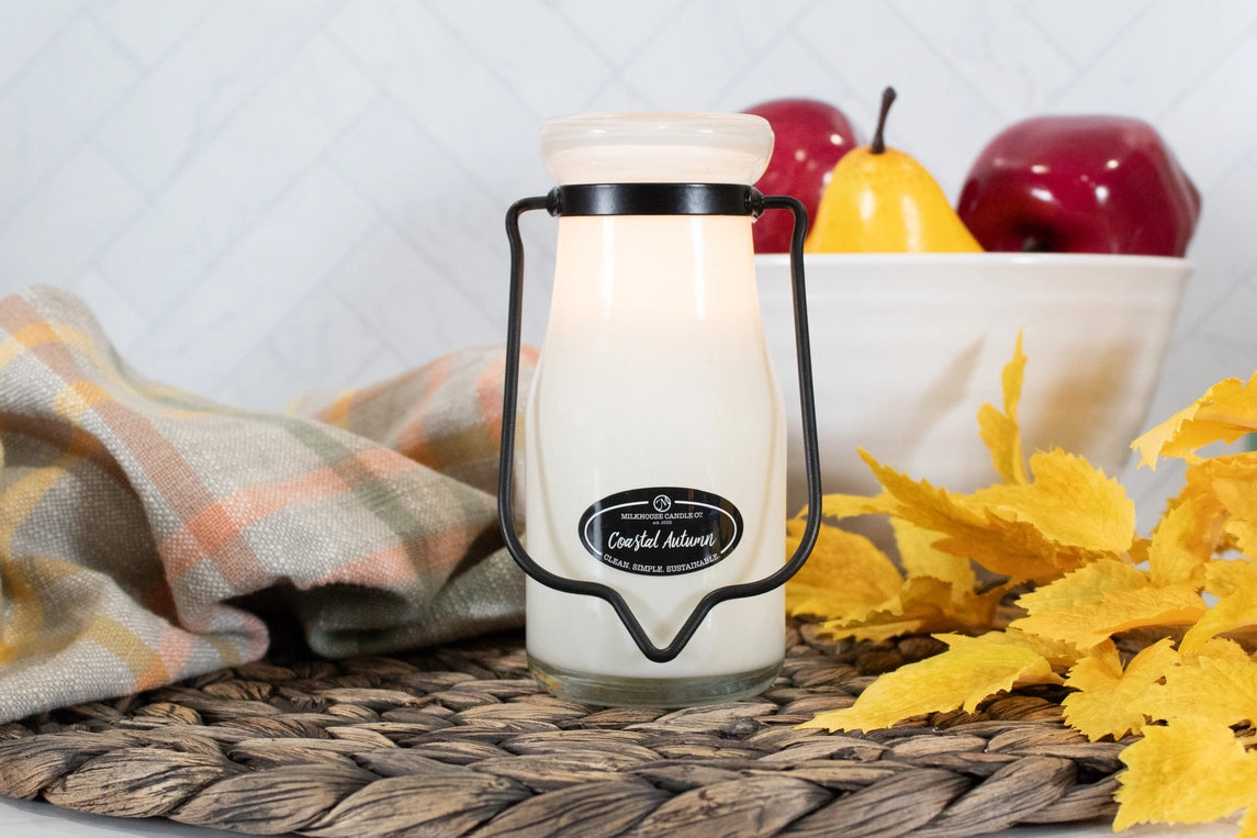 8 oz Milkbottle Candle: Coastal Autumn image 0