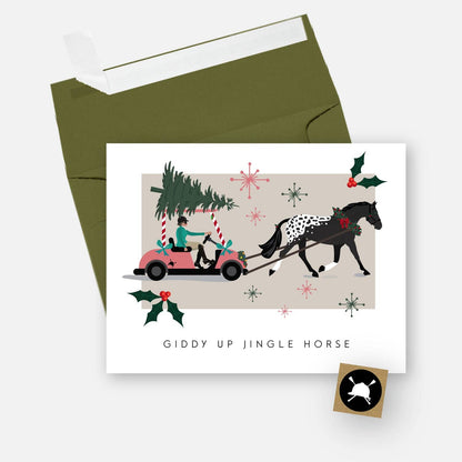 Giddy Up Jingle Horse Card