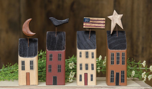 4/Set, Fourth Of July House Blocks image 0