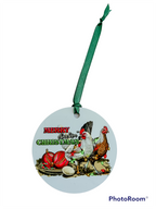 Christmas Ornament - Chickens "Merry Cluckin Christmas"