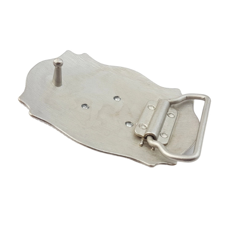 Western Antique Silver Long Horn Design Belt Buckle image 1