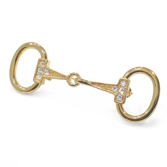 Small 18K Gold Plated Snaffle Bit Stock Pin image 0