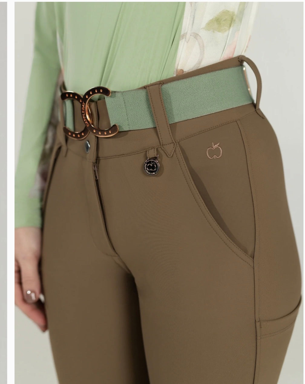 Dapplebay Sport Silicone Knee Patch Breeches-Chestnut