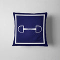Horse Bit Horse Navy Pillow image 0