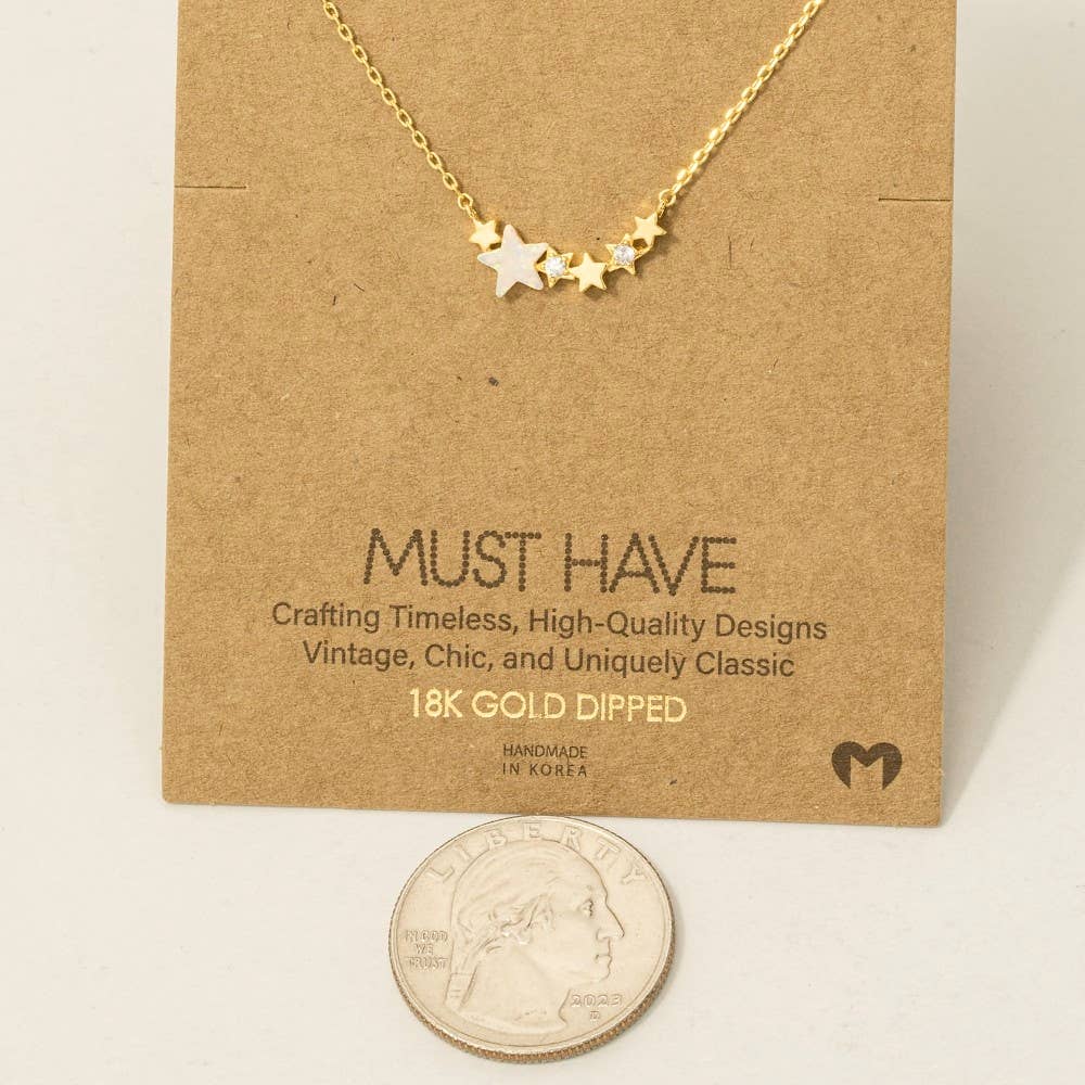 Dainty Multi Star Charm Necklace