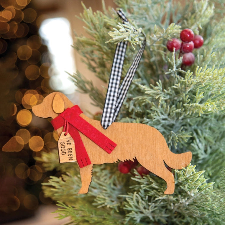 I've Been Good Golden Retriever Christmas Ornament image 0