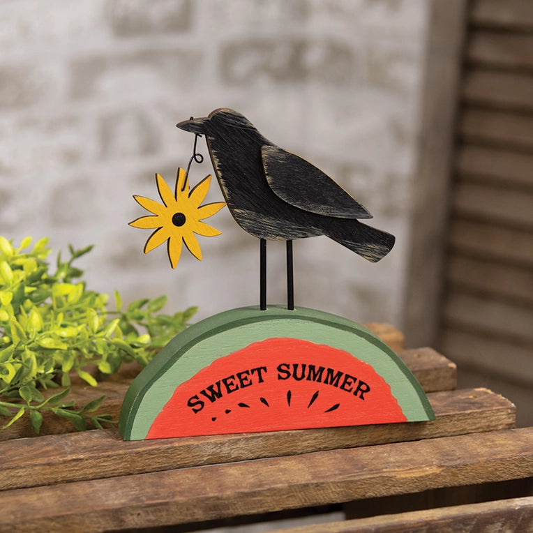 Sweet Summer Crow & Watermelon Sitter image 0