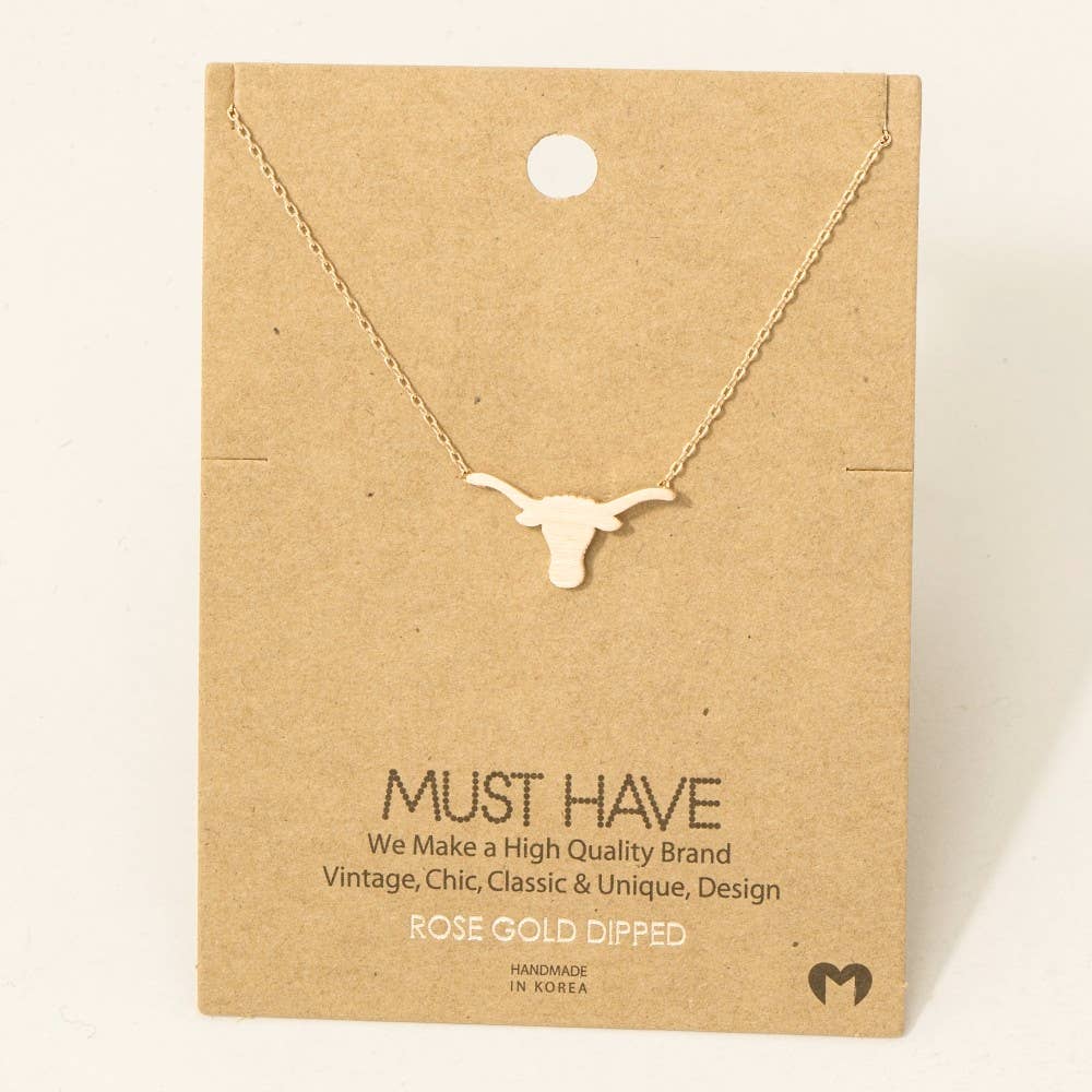 Dainty Bull Head Pendant Necklace