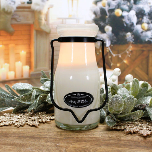 8 oz Milkbottle Candle: Merry Mistletoe image 0