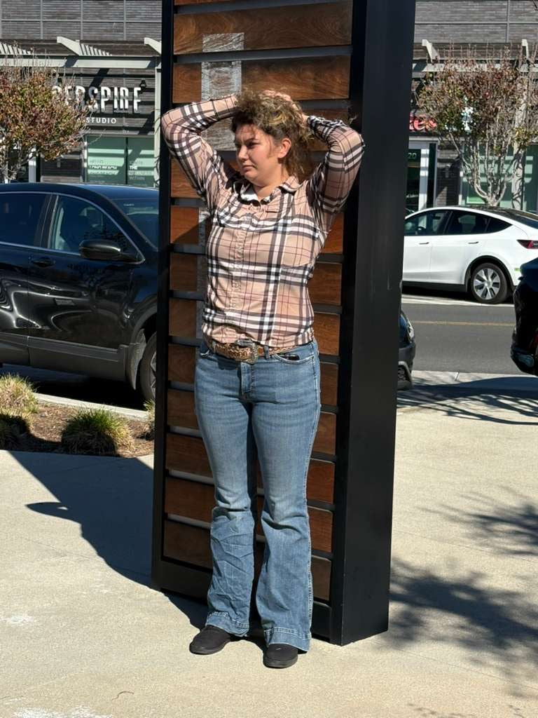 DAPPLEBAY HOLIDAY PLAID WESTERN TOP-  CLEARANCE