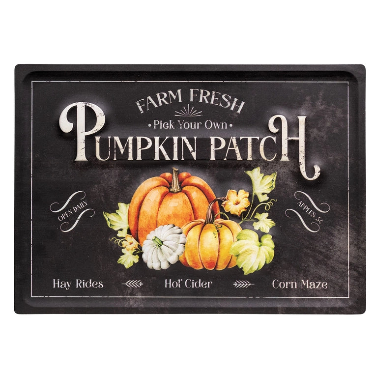 Farm Fresh Pumpkin Patch Embossed Metal Sign image 0
