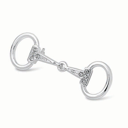 Small Silver Plated Snaffle Bit Stock Pin image 3