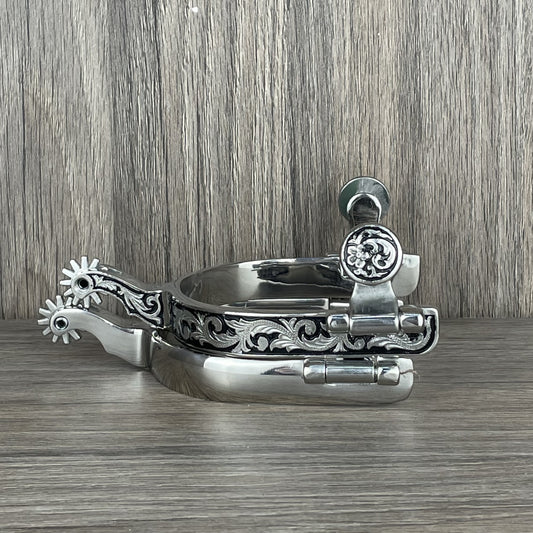 Engraved Stainless Steel Men's Spurs image 0