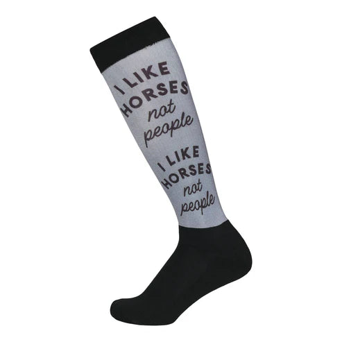 Dapplebay Slick Boot Socks-I Like Horses image 0
