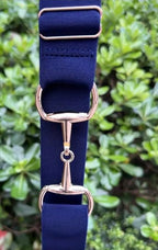 Snaffle Bit Elastic Belt- Gold Buckle