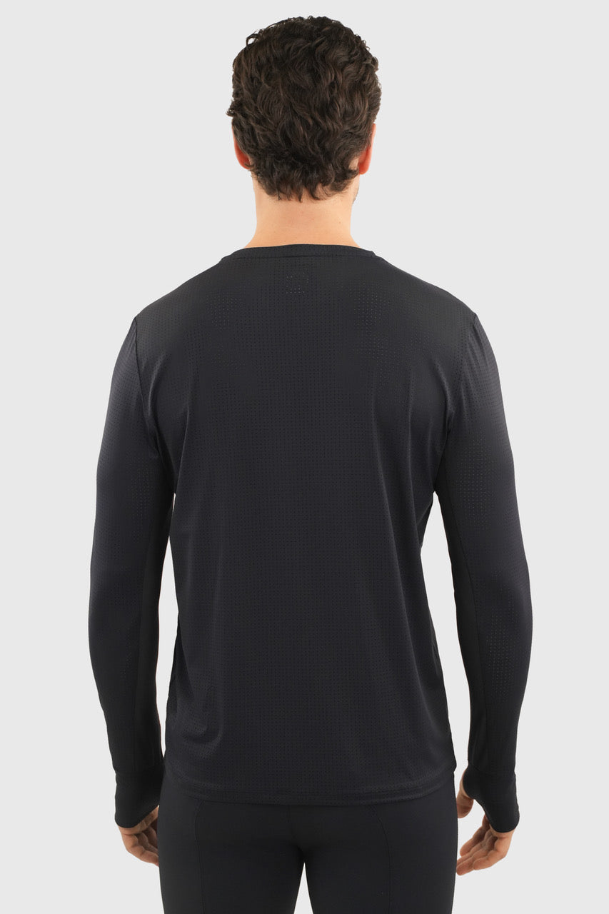 Bluveo Mens Long Sleeve Crew Neck Exercise Shirt