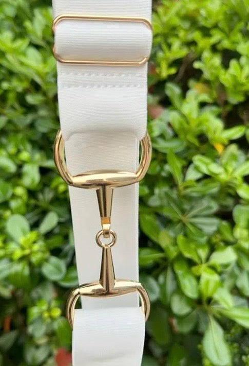Snaffle Bit Elastic Belt- Gold Buckle