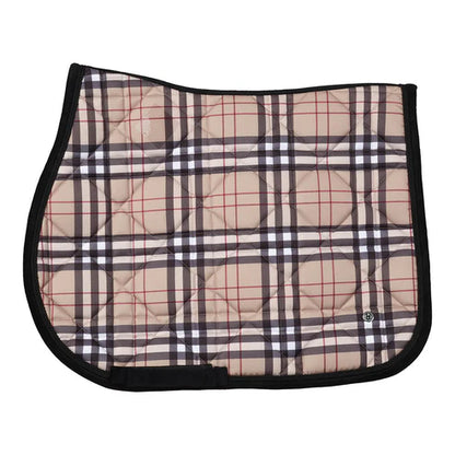 Dapple bay Holiday Plaid Jump Saddle Pad-Tan