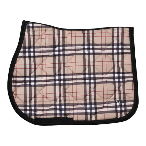 Dapple bay Holiday Plaid Jump Saddle Pad-Tan