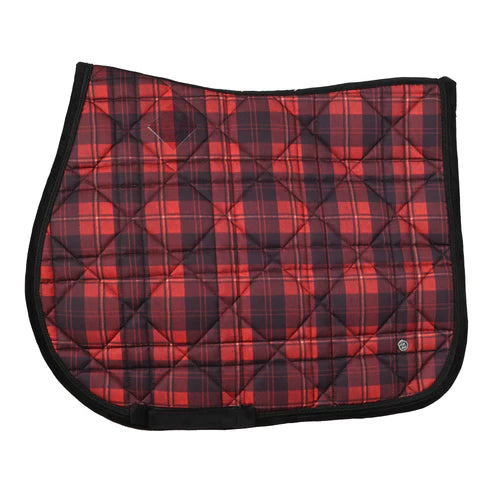 Dapplebay Holiday Plaid Jump Saddle Pad -RED
