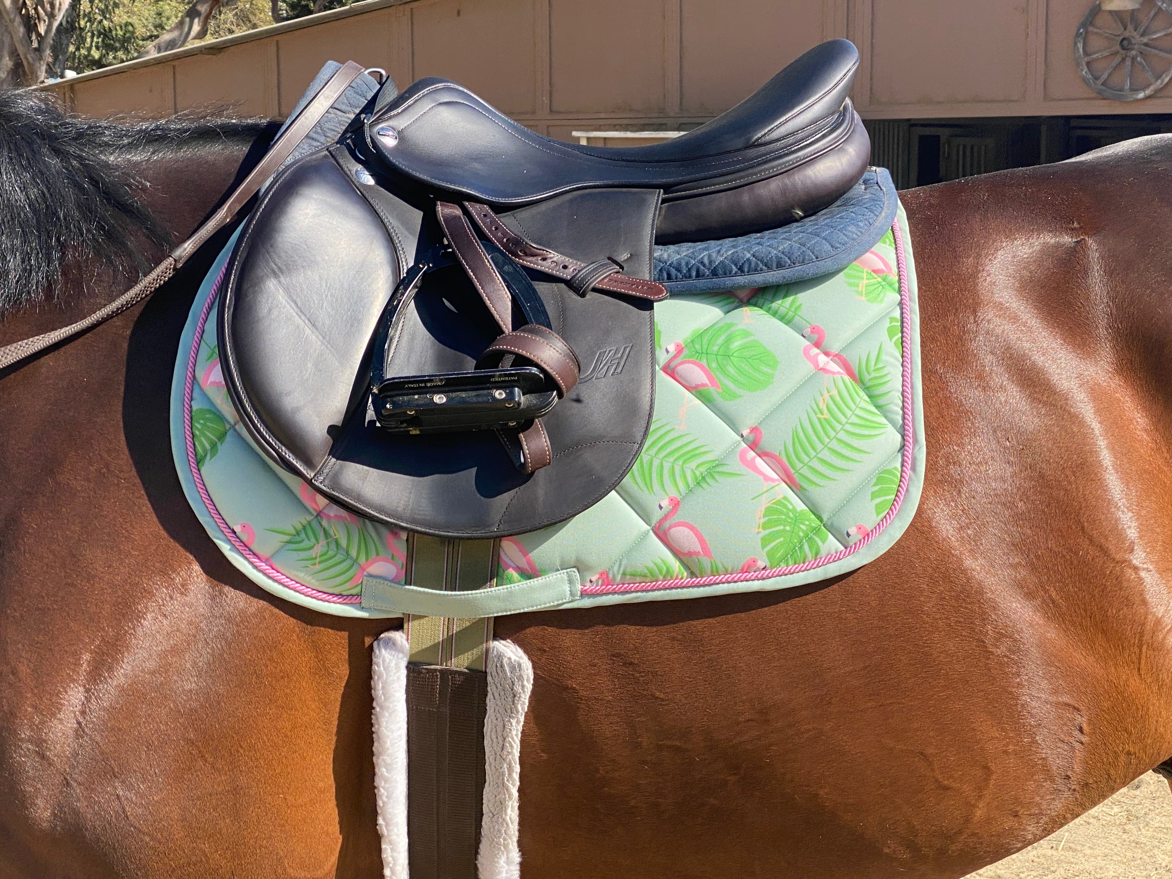 HKM Naples  Flamingo Saddle Pad- CLEARANCE