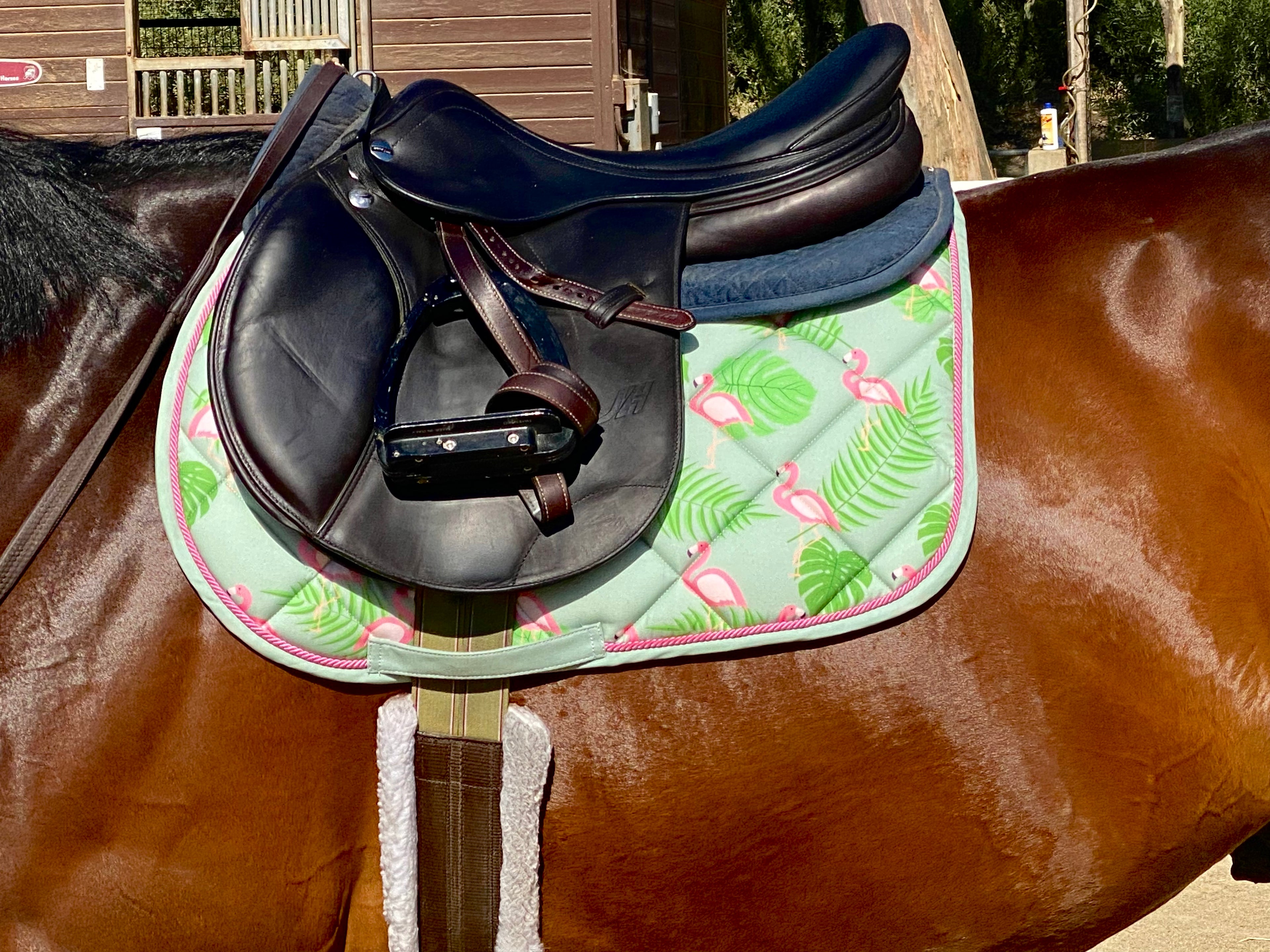 HKM Naples  Flamingo Saddle Pad- CLEARANCE