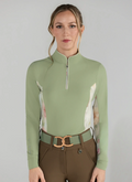 Dapplebay Grace 1/4 Zip LS Riding Top-Sage/Vintage Floral
