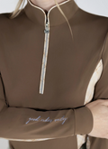 Dapplebay Grace 1/4 Zip LS Riding Top- Chestnut/Spring Plaid