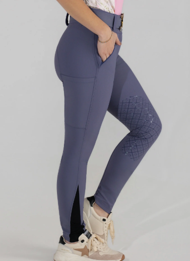 Dapplebay Sport Silicone Knee Patch Breeches-Purple Dusk