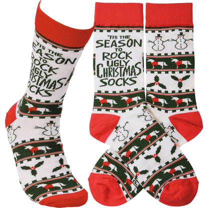 Season To Rock the Ugly Christmas Socks Socks image 0
