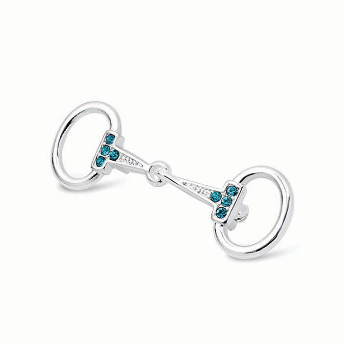 Small Silver Plated Snaffle Bit Stock Pin image 0