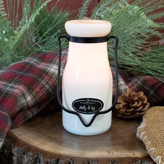 8 oz Milkbottle Candle: Holly & Ivy image 0