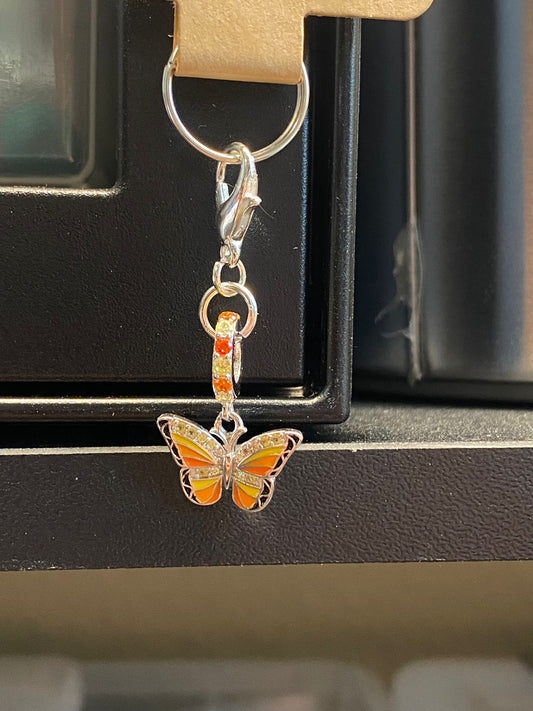 Orange Butterfly Charm image 1