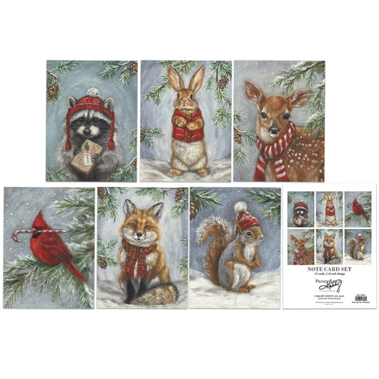 Winter Animal Note Card Set (12 cards) image 0