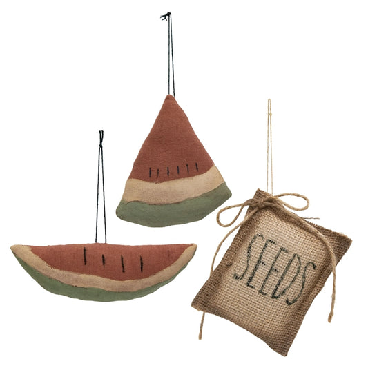 3/Set, Watermelon & Seeds Ornaments image 0