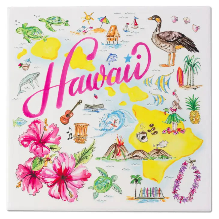 Hawaii State Collection 8" Ceramic Trivet image 0