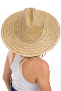 Wide Dome Brim Rush Straw Woven Lifeguard Hat image 0