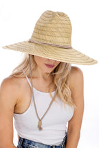 Wide Dome Brim Rush Straw Woven Lifeguard Hat image 2