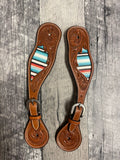 Teal Serape Spur Straps