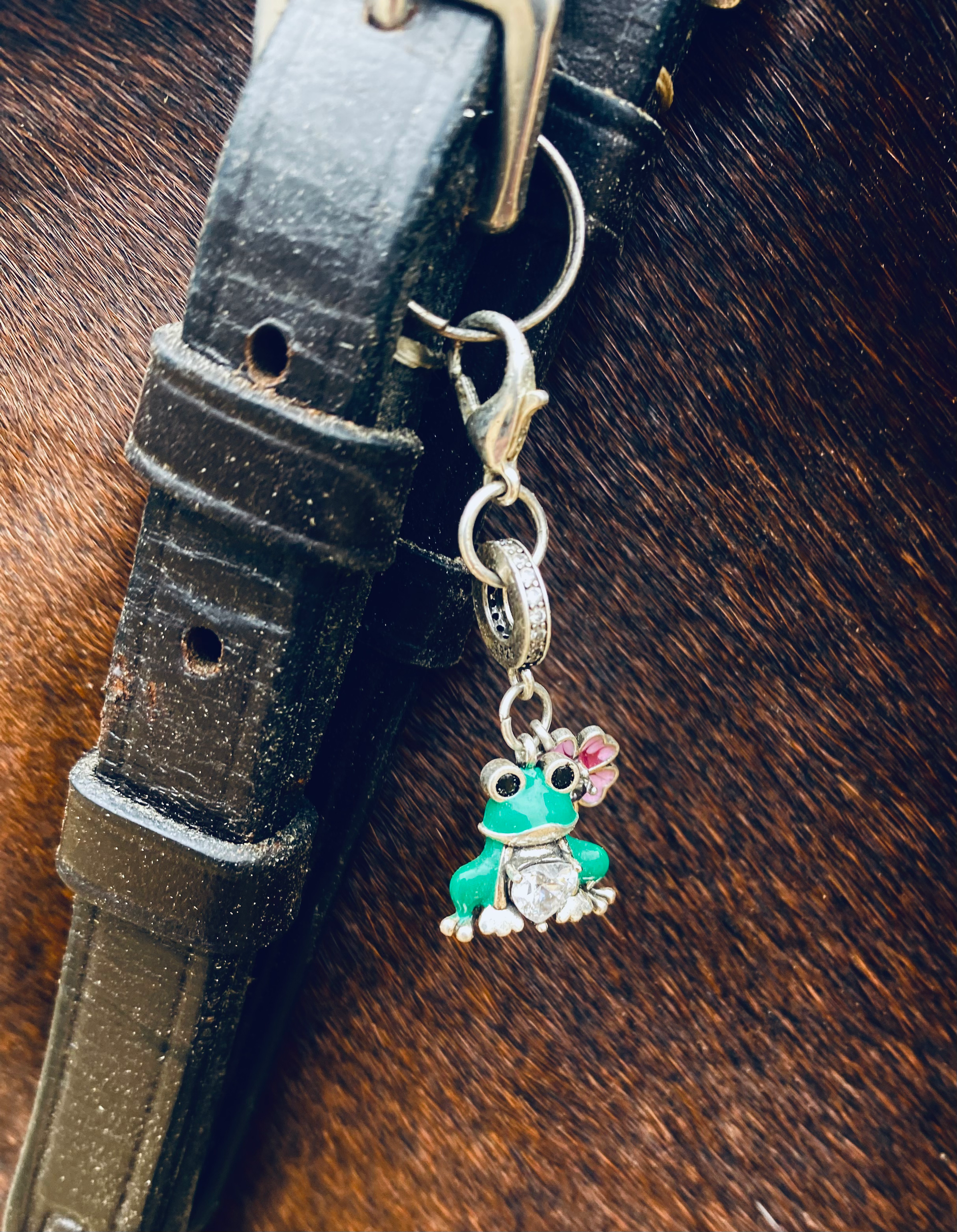 Frog with Flower Charm image 0